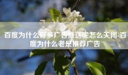 百度为什么好多广告推送呢怎么关闭-百度为什么老是推荐广告