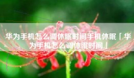 华为手机怎么调休眠时间手机休眠「华为手机怎么调休眠时间」