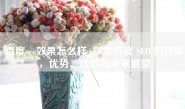 百度seo效果怎么样_探索百度 SEO 的效果，优势、挑战与未来展望
