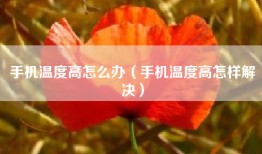 手机温度高怎么办（手机温度高怎样解决）