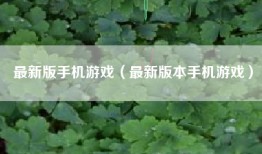 最新版手机游戏（最新版本手机游戏）