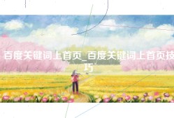 百度关键词上首页_百度关键词上首页技巧