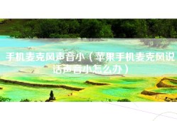 手机麦克风声音小（苹果手机麦克风说话声音小怎么办）