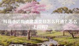 抖音小店陶瓷建盏类目怎么开通？怎么上闪购？