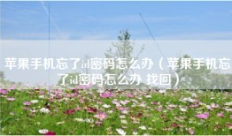 苹果手机忘了id密码怎么办（苹果手机忘了id密码怎么办 找回）