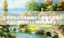 苹果手机自动重启是什么原因（苹果手机自动重启是什么原因如何解决）