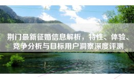 荆门最新征婚信息解析，特性、体验、竞争分析与目标用户洞察深度评测