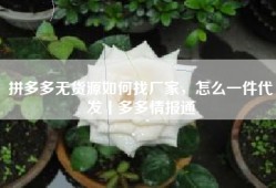拼多多无货源如何找厂家，怎么一件代发丨多多情报通