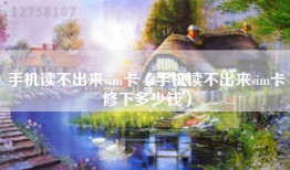 手机读不出来sim卡（手机读不出来sim卡修下多少钱）