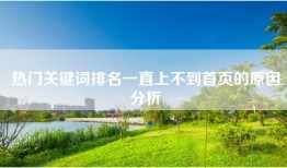 热门关键词排名一直上不到首页的原因分析