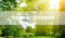 百度竞价推广如何控制成本