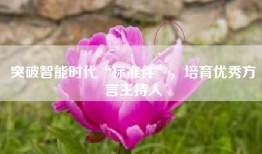 突破智能时代“标准件”，培育优秀方言主持人