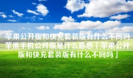 苹果公开版和快充套装版有什么不同吗苹果手机公开版是什么意思「苹果公开版和快充套装版有什么不同吗」
