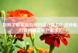如何了解家装公司的设计能力？这种能力如何满足客户需求？