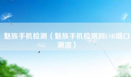 魅族手机检测（魅族手机检测到USB端口潮湿）