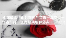 本期解读“山谷深处兰花香一年又过一年春”打一生肖经典解释落实_HD48.32.12