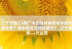 辽宁百度SEM推广中怎样控制成本并提升转化率？成本优化与转化提升？_辽宁百度sem代运营