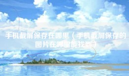 手机截屏保存在哪里（手机截屏保存的图片在哪里能找到）