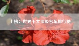 上榜：世界十大顶级名车排行榜