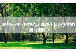 联想手机应用中心（联想手机应用中心如何删除）