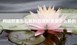 网站权重怎么算的,百度权重是怎么算的