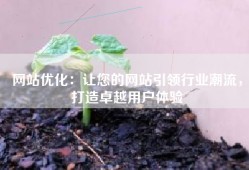 网站优化：让您的网站引领行业潮流，打造卓越用户体验