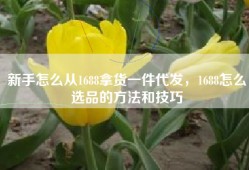 新手怎么从1688拿货一件代发，1688怎么选品的方法和技巧