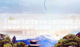 【小部件】这才是小米主题的终极形态！小米手机主题「【小部件】这才是小米主题的终极形态！」