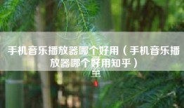 手机音乐播放器哪个好用（手机音乐播放器哪个好用知乎）
