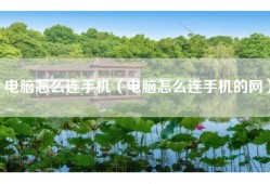 电脑怎么连手机（电脑怎么连手机的网）