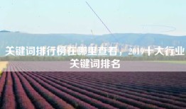关键词排行榜在哪里查看，2019十大行业关键词排名