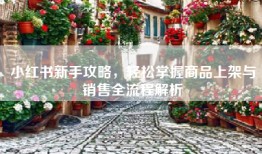 小红书新手攻略，轻松掌握商品上架与销售全流程解析