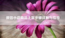 微信小店商品上架步骤详解与指导