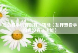 怎么看手机有没有nfc功能（怎样查看手机有没有nfc功能）