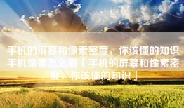 手机的屏幕和像素密度，你该懂的知识手机像素怎么看「手机的屏幕和像素密度，你该懂的知识」