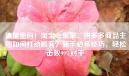 流量密码！淘宝、京东、拼多多商品主图如何打动顾客？新手必备技巧，轻松击败99%对手