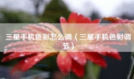 三星手机色彩怎么调（三星手机色彩调节）