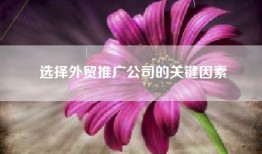 选择外贸推广公司的关键因素