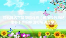 网站排名下降原因分析（揭秘导致网站排名下降的原因和解决方案）