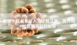 解析小红书累计人气计算法则，揭开粉丝数量背后的秘密