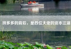拼多多的背后，是四位大佬的资本江湖