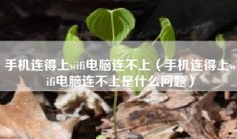 手机连得上wifi电脑连不上（手机连得上wifi电脑连不上是什么问题）