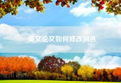 英文论文如何修改润色