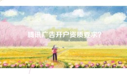 腾讯广告开户资质要求？