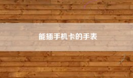 能插手机卡的手表