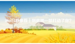 2020日剧推荐｜到底哪一部打动了你？