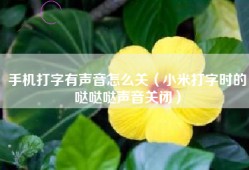 手机打字有声音怎么关（小米打字时的哒哒哒声音关闭）