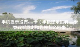 手机提示没有sim卡（手机提示没有sim卡 要双手点击操作是怎么回事）