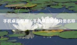 手机桌面整理（手机桌面整理分类名称简单）