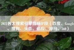 2021各大搜索引擎蜘蛛IP段（百度、Google、搜狗、头条、必应、神马、360）